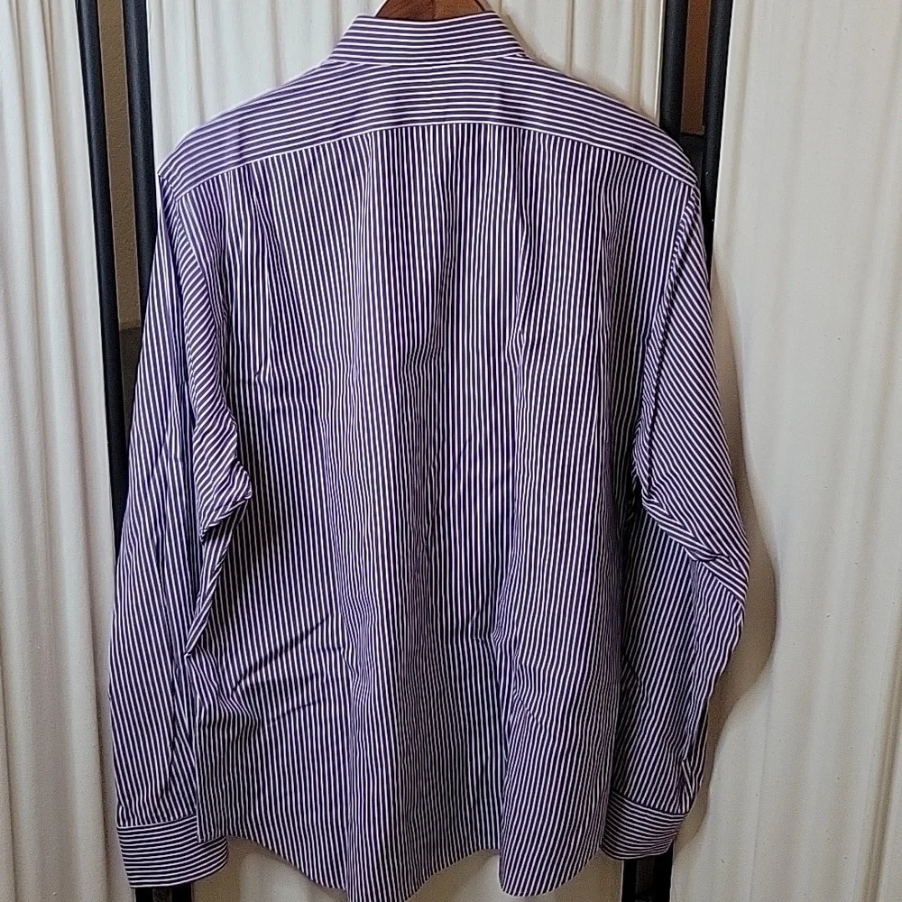 Polo by Ralph Lauren Curham Classic Fit, Men's Purple with White Stripes 16.5-36